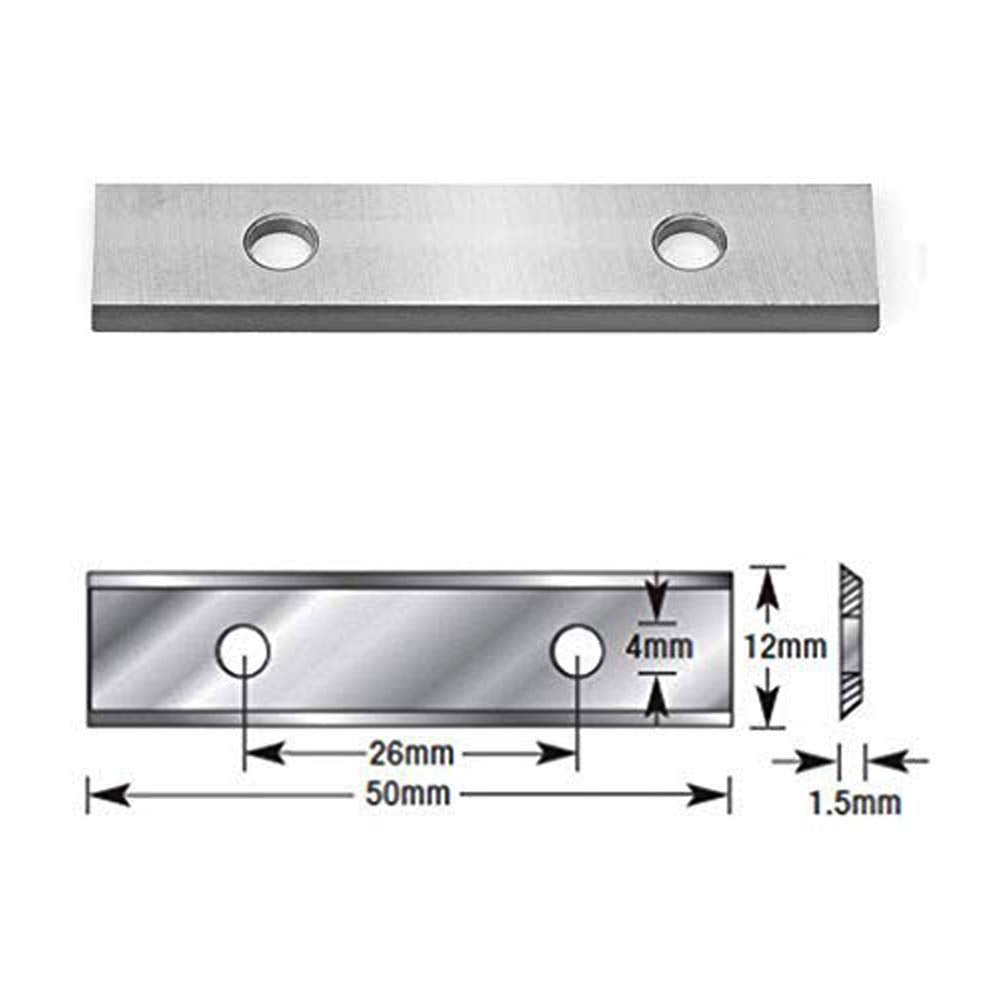 OSCARBIDE 50mm (2") x12x1.5mm Carbide Inserts for Helical Planer Heads & Hand Scrapers