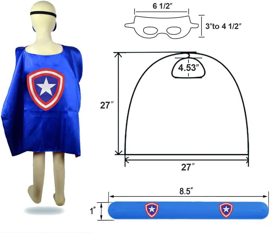 Kids Capes Set and Wristbands Kids Costumes Halloween Christmas Cosplay Dress Up for Boys Girls