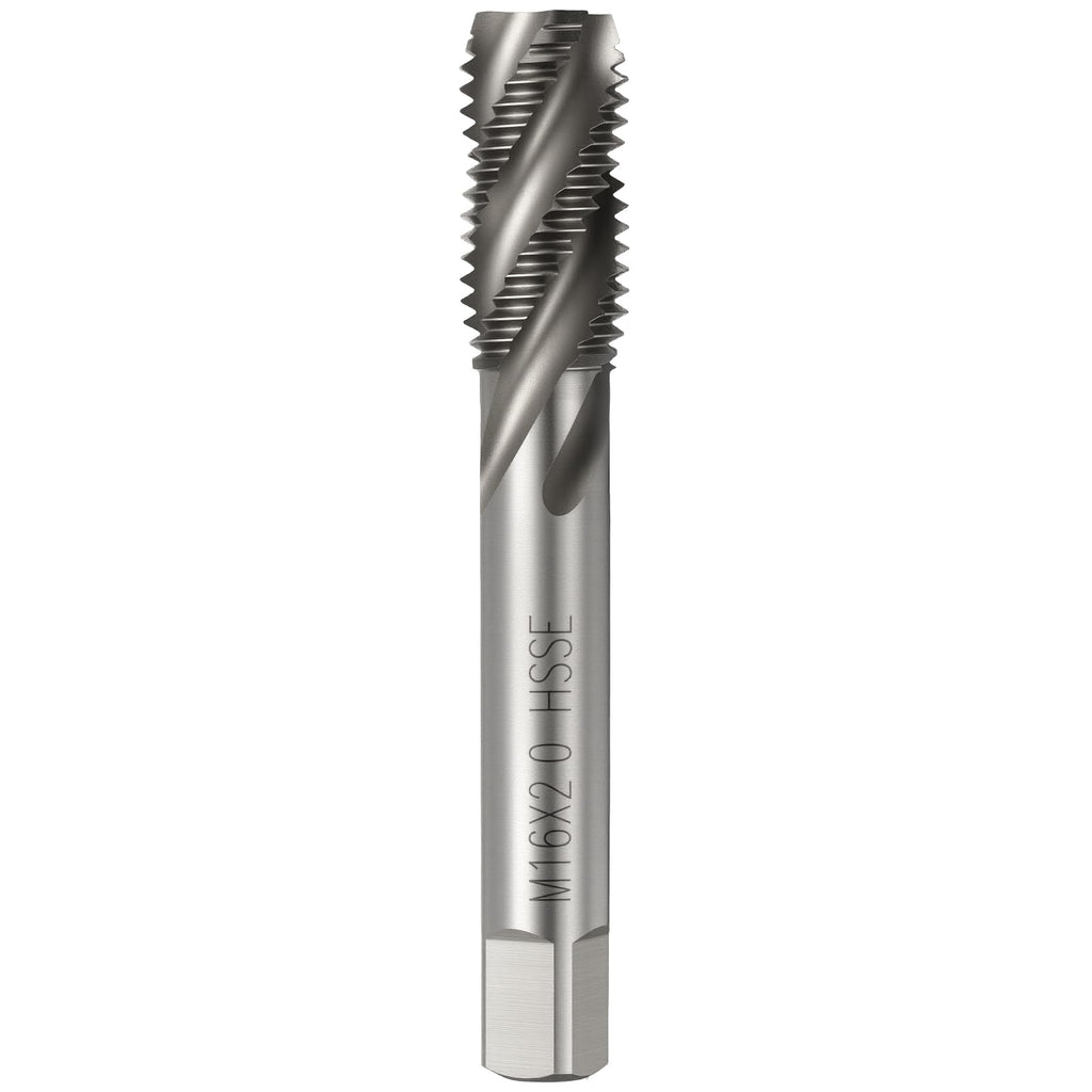 Workkyma M16 x 2 Spiral Flute Thread Tap M2 High Speed Steel Polished