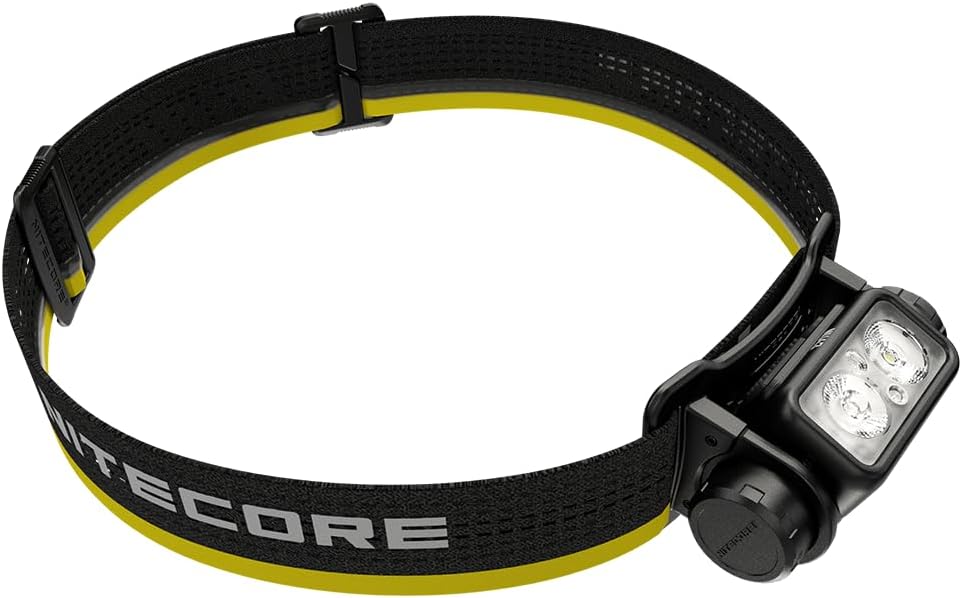 NU43 Rechargeable Headlamp, 1400 lumens USB-C Bright Lightweight for Camping, Running, or Working, with Spotlight