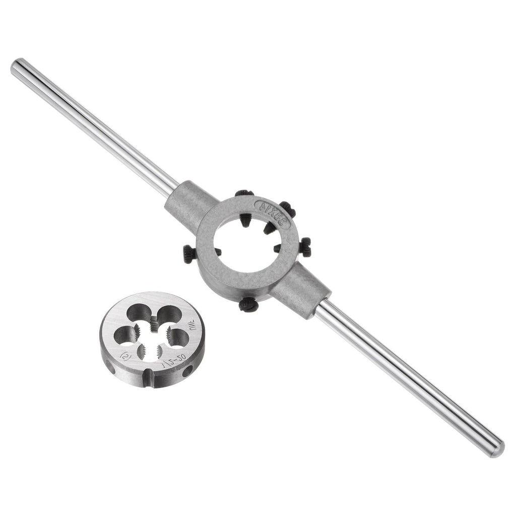 Boxonly Die Stock Handle Wrench Set,1/2-20 UNF Round Die and 38mm Die Holder (Fits 1/2"-5/8" (UNC/UNF) / Metric M12-M14 / 38mm OD Dies) for Bolt Thread Repair