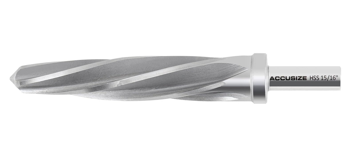 Accusize HSS Construction Reamer, 15/16 in, 3-Flat Shank, 0522-1516