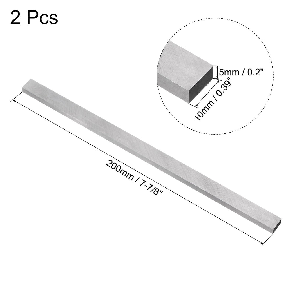 uxcell Lathe Tool Bit 5mm x 10mm x 200mm, Square Lathe Turning Tool Blanks, HSS (High Speed Steel) Rectangular Fly Cutter Mill Blank, 2pcs