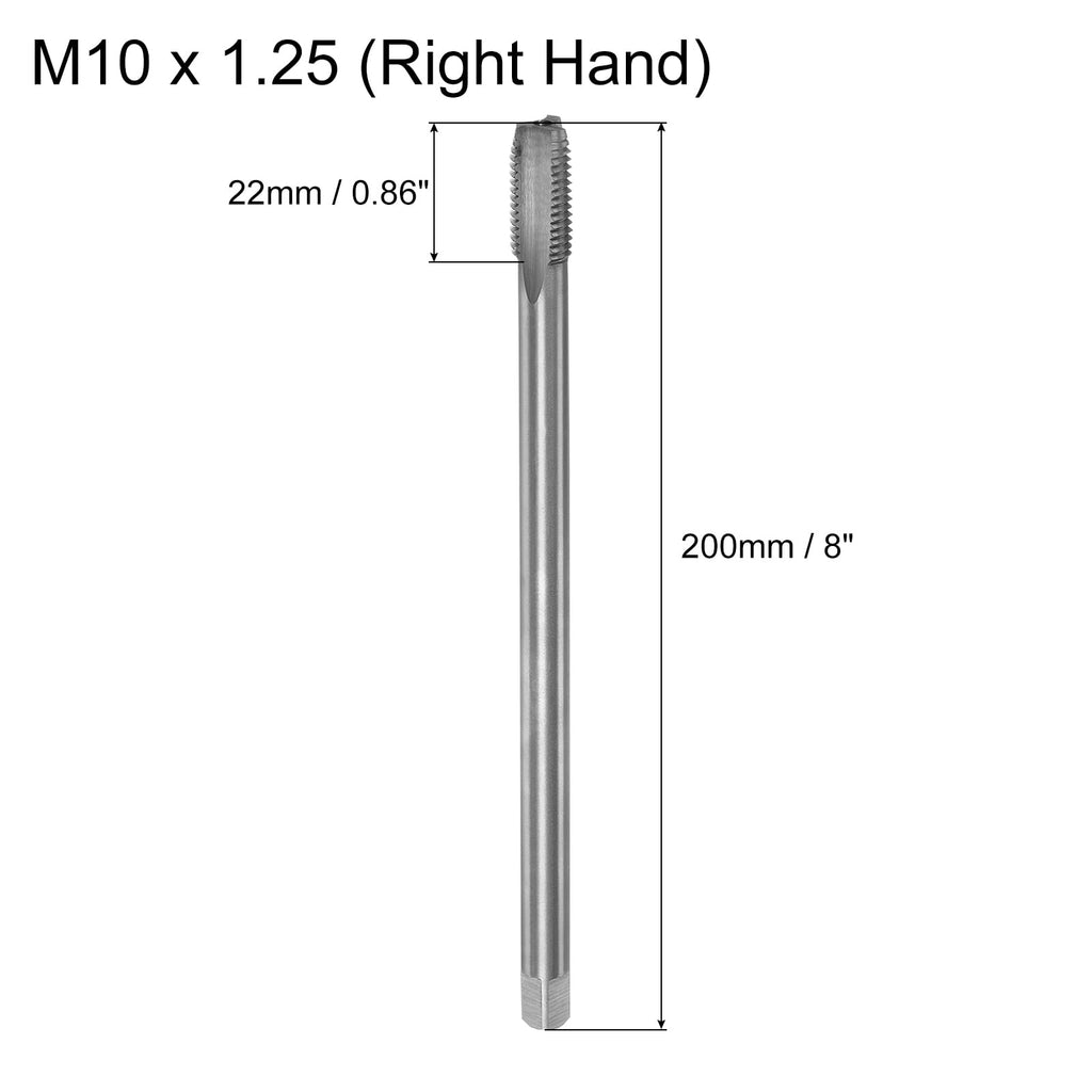 uxcell Metric Thread Tap M10x1.25 H2 200mm Extra Long Straight Flute