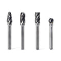 Carbide Burr Set JESTUOUS 1/4 Inch Shank Diameter Single Cut 4pcs