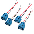 YSY 4pcs OEM 9005 HB3 H10 9145 Female Adapters Wiring Harness Sockets w/ 4-Inch Wire Pigtails Compatible with Headlights or Fog Lights Use (9005 HB3)