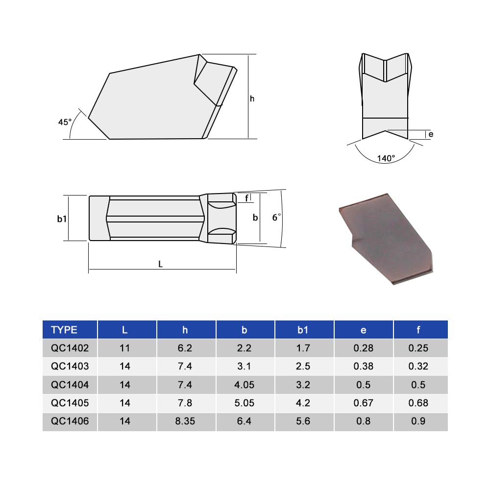 YUFUTOL GTN-4 QC1404 Grooving Cut-Off Carbide Insert
