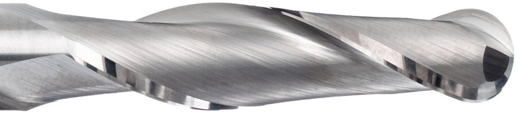 YG-1 - 50558 E5014 Carbide Ball Nose End Mill, Long Reach, Uncoated (Bright) Finish, 30 Deg Helix, 2 Flutes, 2.25" Overall Length, 0.125" Cutting Diameter, 0.125" Shank Diameter