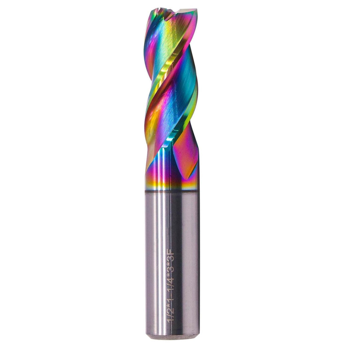 1/2" 3 Flute Solid Carbide Square End Mill for Aluminum, DLC Coated