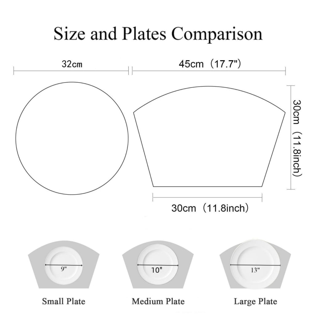 Small Round Table Placemats Set of 5 Woven Vinyl Wedge Placemats with Centerpiece Round Table Mats Heat Resistant