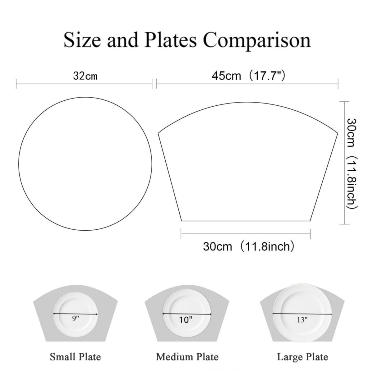 Small Round Table Placemats Set of 5 Woven Vinyl Wedge Placemats with Centerpiece Round Table Mats Heat Resistant