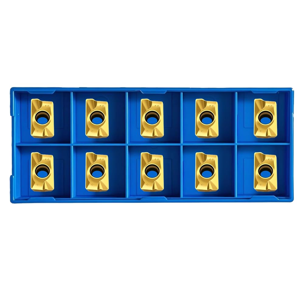 10pcs APMT1604 PDER DP5320 Carbide Turning Inserts, Featuring a Highly Wear-Resistant AlTiN Coating,APKT1604 Compatible with BAP400R Series End Mill Holders for Processing Steel Parts