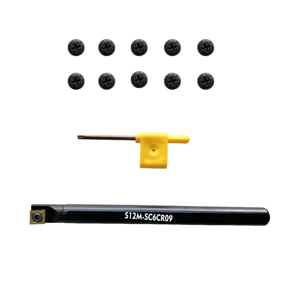 1/2-Indexable Lathe Turning Tool Holder-Boring Bar-Compatible with CCMT09T304/CCMT32.51 Carbide Inserts, Multilayer Coated CCMT Inserts for CNC Lathe, Metal Cutting, Facing-Boring-Replacement Cutters