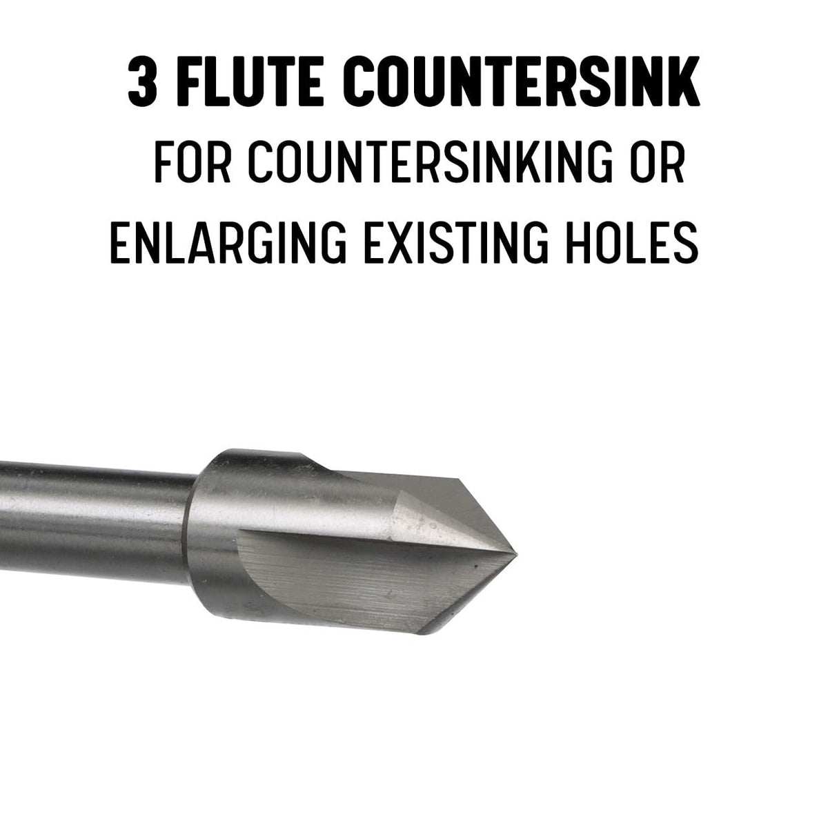 Drill America 3 Piece 3-Flute Countersink Set, Sizes: 1/4, 3/8 and 1/2, 82 Degrees