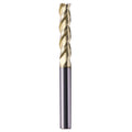 3/8" 3 Flute Solid Carbide Square End Mill for Aluminum, ZrN Coated, 4" OAL