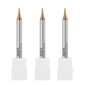 ALYICIA 3PCS 0.2mm TISIN Coated 2-Flute Micro Flat End Mill Set for Steel