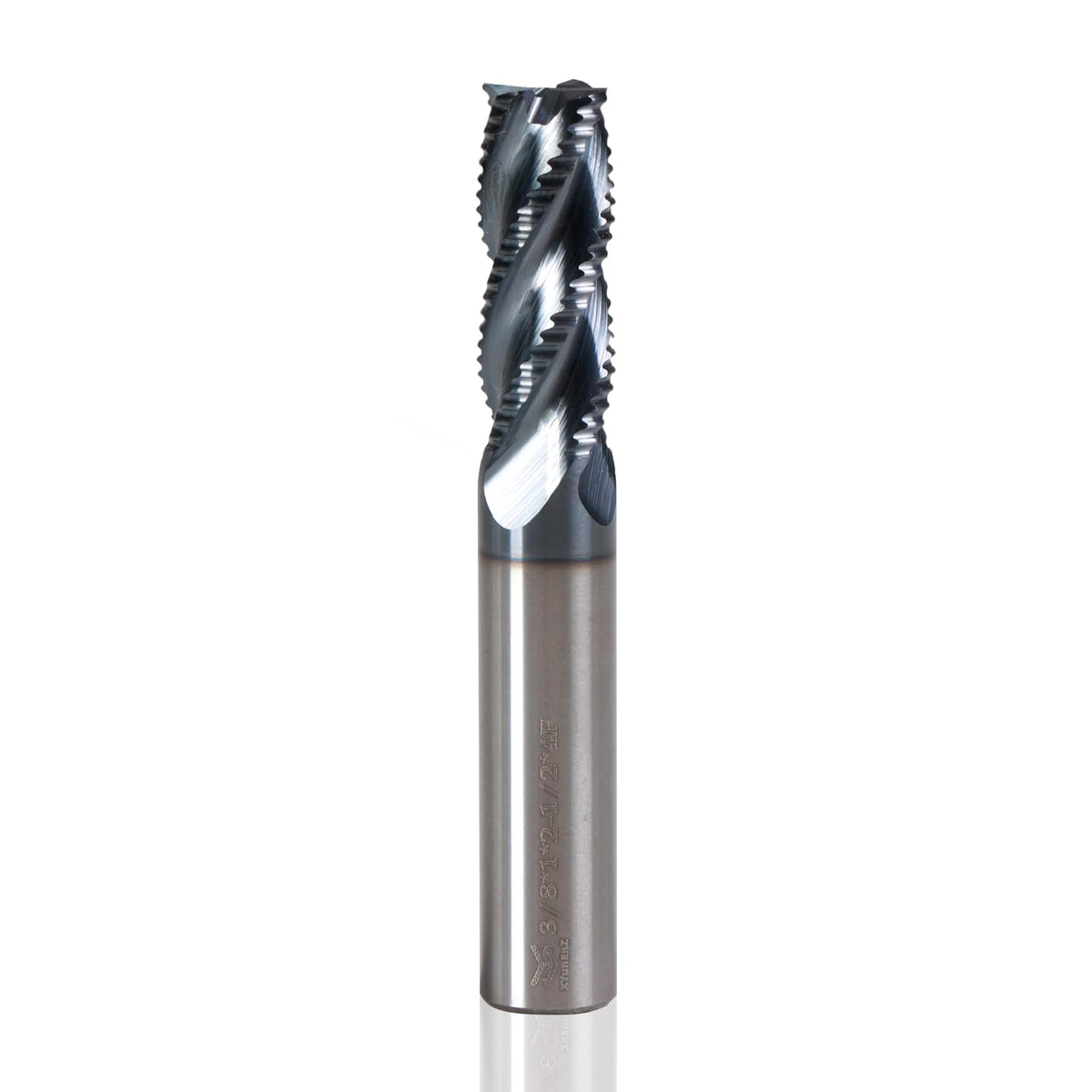 XYunEnZ 3/8" 4 Flute Roughing End Mill AlTiN Coated Carbide, 1Pcs