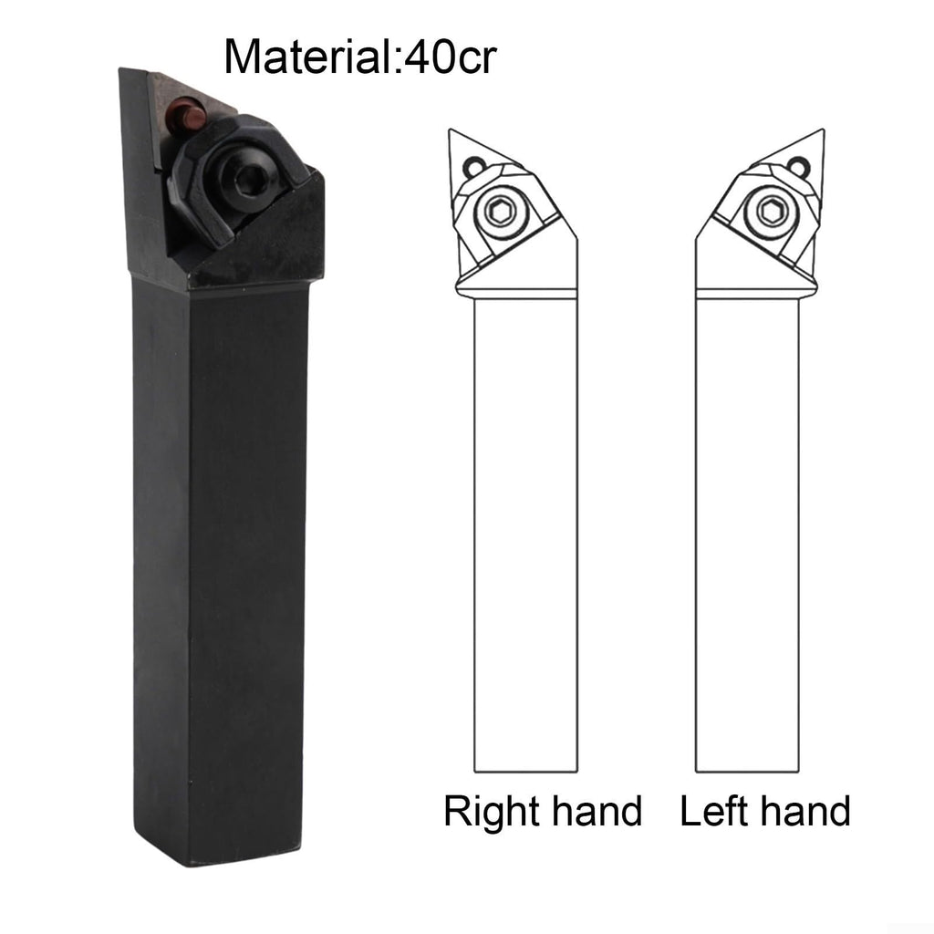 WTJNR2020K16 Lathe Turning Tool Holder with 10 TNMG160408 Carbide Inserts for Steel Processing Right-Hand Cutting 20mm Shank Diameter 125mm Total Length