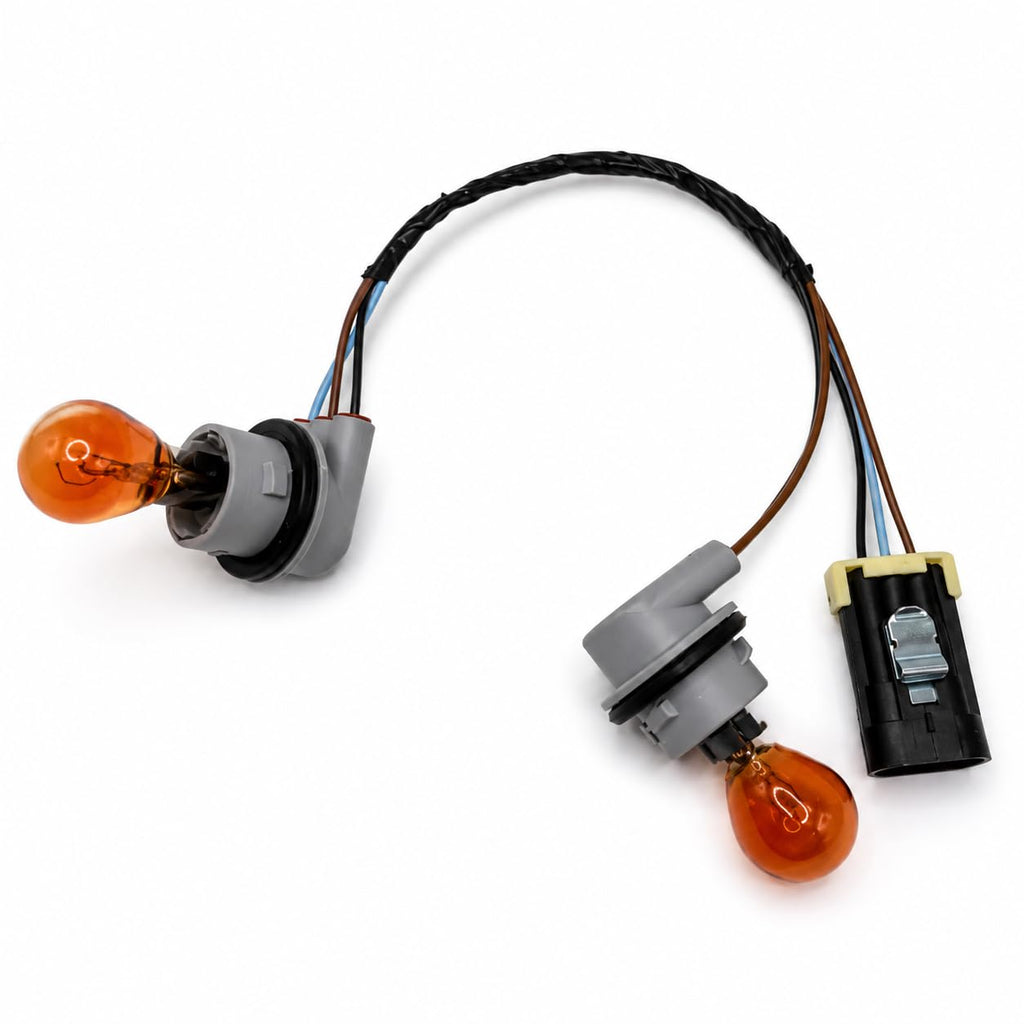 AGradify 19121867 Turn Signal Wiring Harness with Bulbs Compatible with Chevrolet Colorado GMC Canyon 2004-2012, Front Turn Signal Park Socket Harness Replace 16530324 19121867 19329485