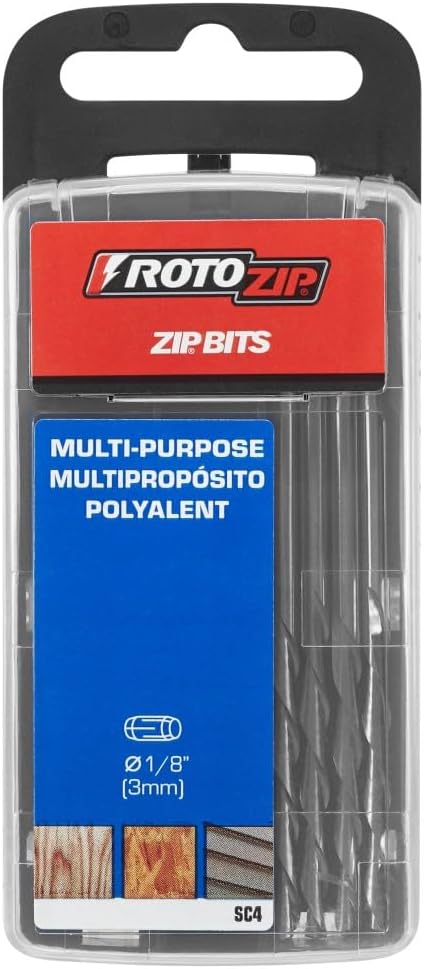 BOSCH Roto Zip SC4 1/8-Inch Zip Bit for Wood and Plastic, 4-Pack