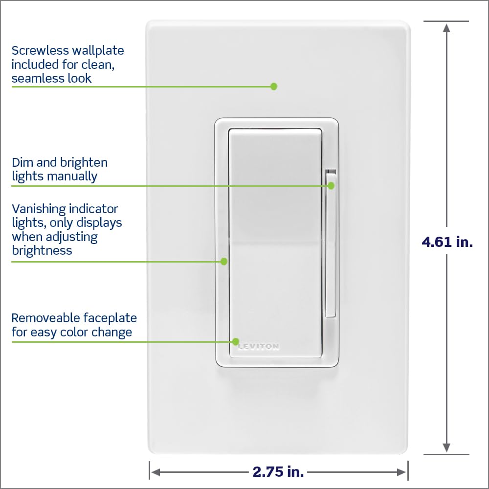 Decora Smart Dimmer Switch, 0-10V, Wi-Fi
