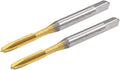 uxcell Spiral Point Plug Threading Tap M3 x 0.5 Thread, Ground Threads H2 3 Flutes, High Speed Steel HSS 6542, Titanium Coated, Metric Screw Taps Tapping Bit for Thread Repair, 2pcs