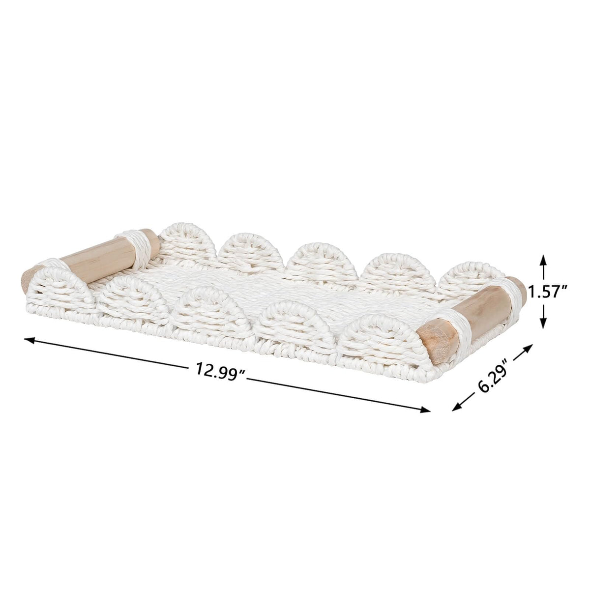 Bathroom Toilet Paper Tray Organizer, Scalloped Decorative Tray