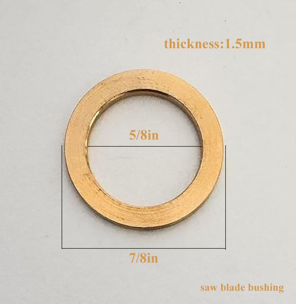 8PCS Saw Blade Bushings - 7/8" to 5/8" Brass Adapter Washers, Thickness of 1.5mm