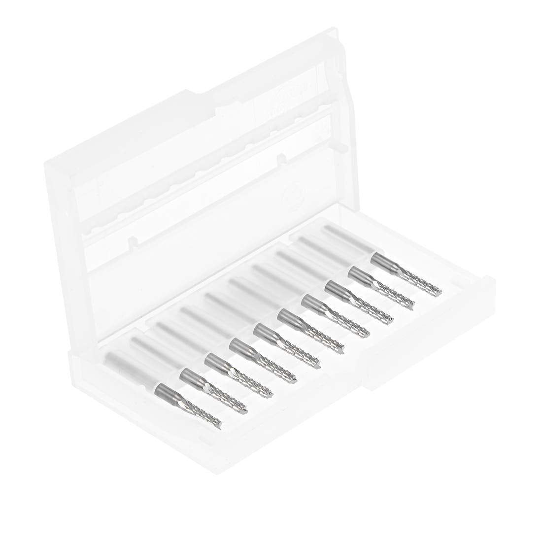 Nxtop 10Pcs 2.5mm Carbide End Mill Engraving Milling Cutter CNC Router Bits for PCB Machine, 1/8" Shank