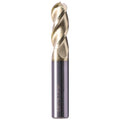 3/8" 3 Flute Solid Carbide Ball Nose End Mill for Aluminum, ZrN Coated