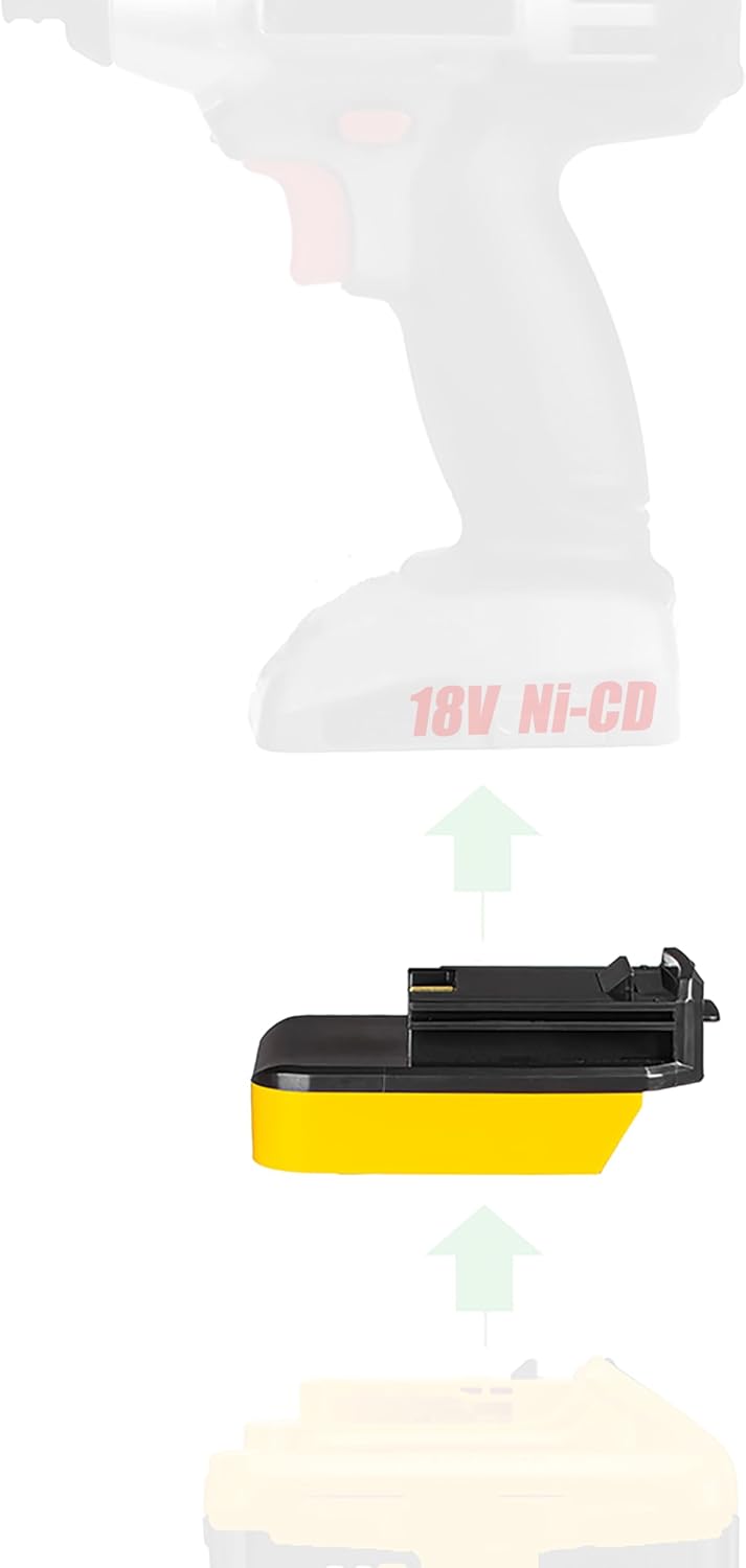 Adapter Only for Porter Cable 18V Ni-CD Tools - Compatible with DeWalt 20V MAX Batteries for Powering, No Charging Function, 1 Adapter Only (Not for Porter Cable 20V Tools)