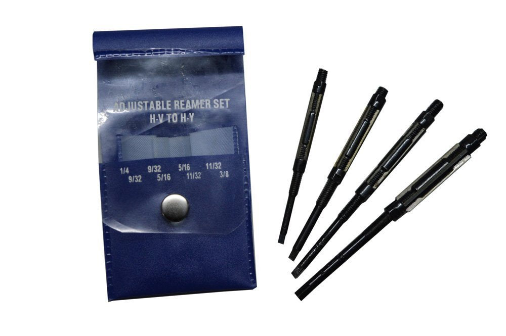 ADJUSTABLE EXPANDING HAND REAMER 4 PIECE SET 1/4"- 3/8" - NEW MICRO REAMER SET