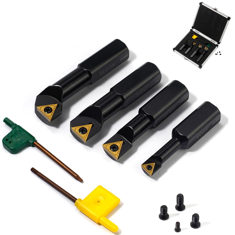 OSCARBIDE 3/4" Shank Stubby Indexable Boring Bar 4-Piece Set