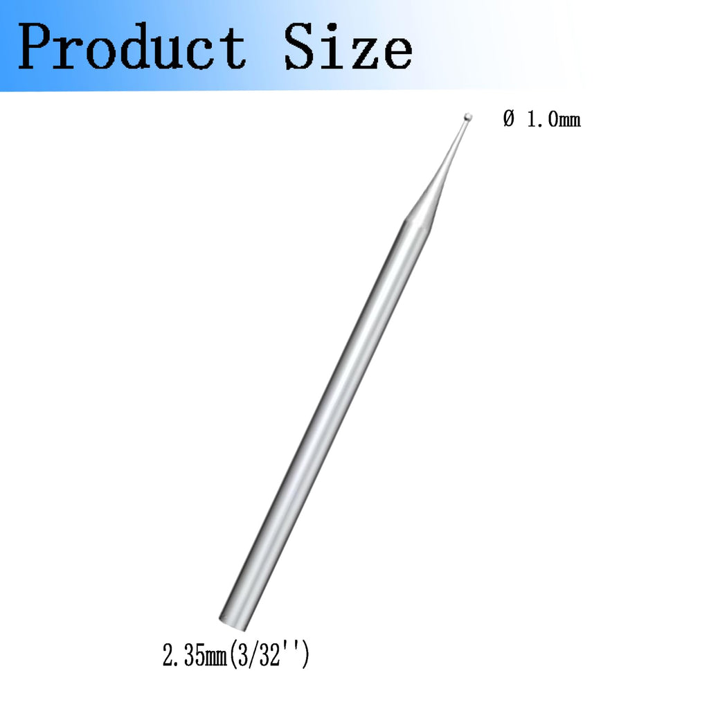 Luo ke 6 Pcs 1mm Round Cup Burr Wire End Rounder - 3/32'' Shank