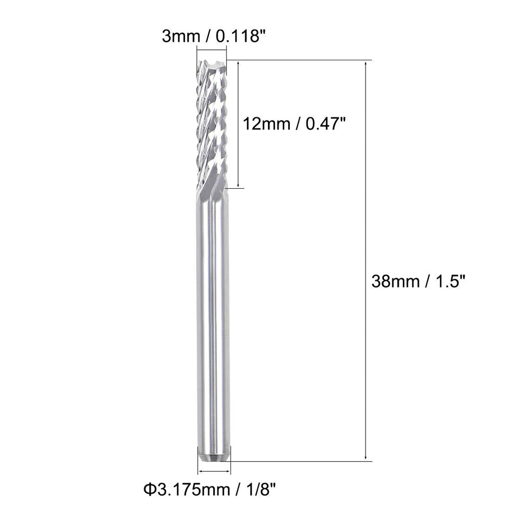uxcell 10Pcs 3mm Carbide End Mill Engraving Milling Cutter CNC Router Bits for PCB Machine, 1/8" Shank