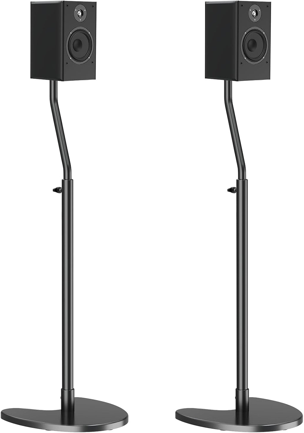 Height Adjustable Speaker Stands, One Pair Floor Stands | Heavy Duty Base Extendable Tube, 11 LBS Capacity Per Stand