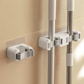 Broom Holder Wall Mount Self Adhesive, No-Drill Mop Grip Double Clip