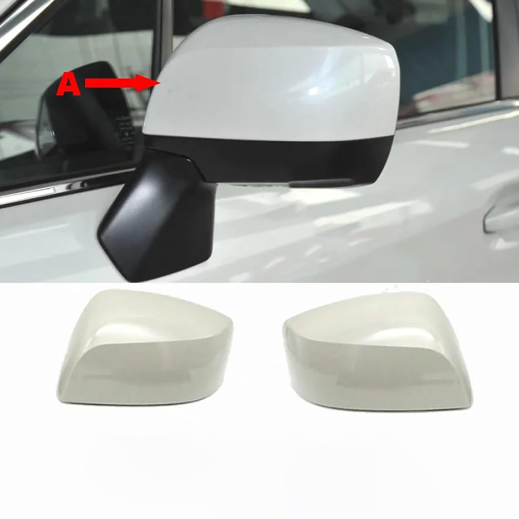 Left Driver Side Car Mirror Cover Replacement Compatible With Subaru Forester SJ 2013-2018 XV Impreza WRX ST 2012-2016 Rearview Mirror Cover (Pearl White, Left without turn signal)