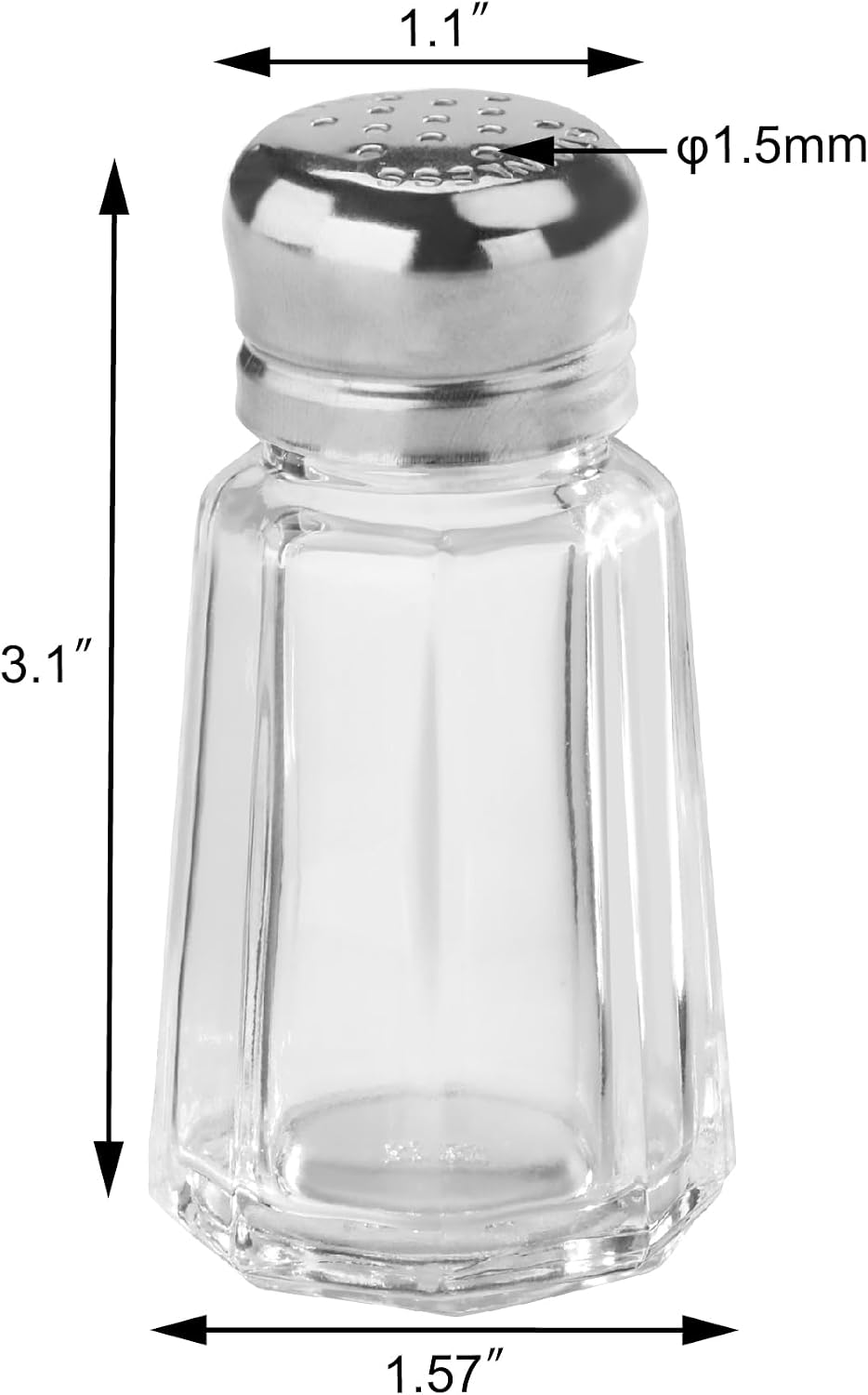 22285 Paneled Salt and Pepper Shaker Mushroom Top, 1-Ounce, Set of 24