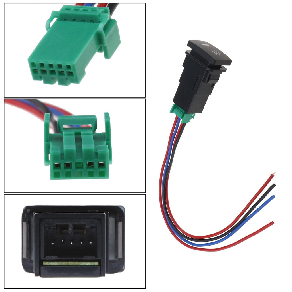 ECSiNG 1PC Car Front Fog Light Switch Wiring 4 Wire LED Yellow Light Compatible with Toyota Compatible with Corolla DC 12V Pushbutton Switch