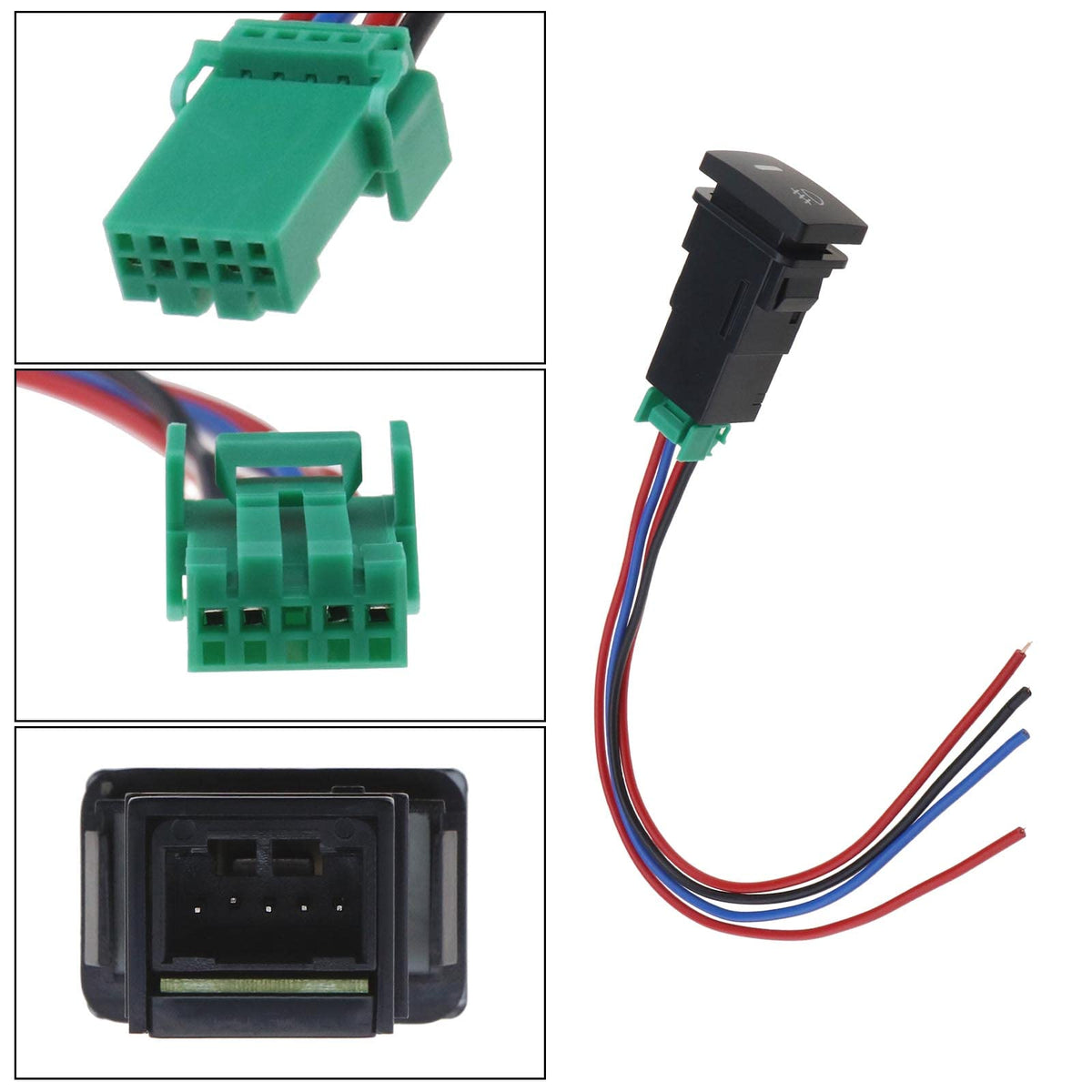 ECSiNG 1PC Car Front Fog Light Switch Wiring 4 Wire LED Yellow Light Compatible with Toyota Compatible with Corolla DC 12V Pushbutton Switch