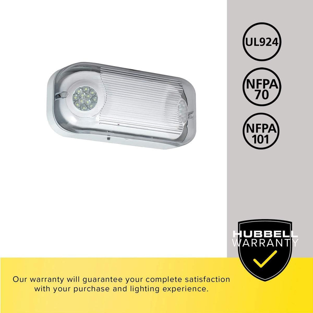 Hubbell Compass LED Emergency Light CSWEU2LED Wet Rated 2 Head Lamps, White