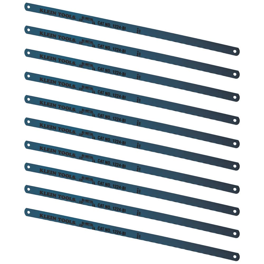 Klein Tools 1224BI-P 12-Inch Hacksaw Blades, 24 TPI, 10-Pack