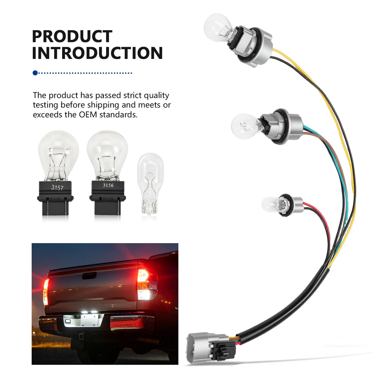 81555-0C010 Tail Lamp Light Socket Harness with Bulbs for Tundra 2000-2004