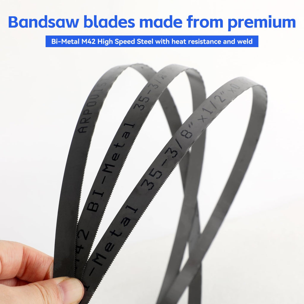 35-3/8 Inch Bandsaw Blade 24 TPI for Milwaukee 48-39-0539 Portable Band Saw Blade, 35-3/8" x 1/2" x .020" 24 TPI Compact Band Saw Blade, 3 Pack