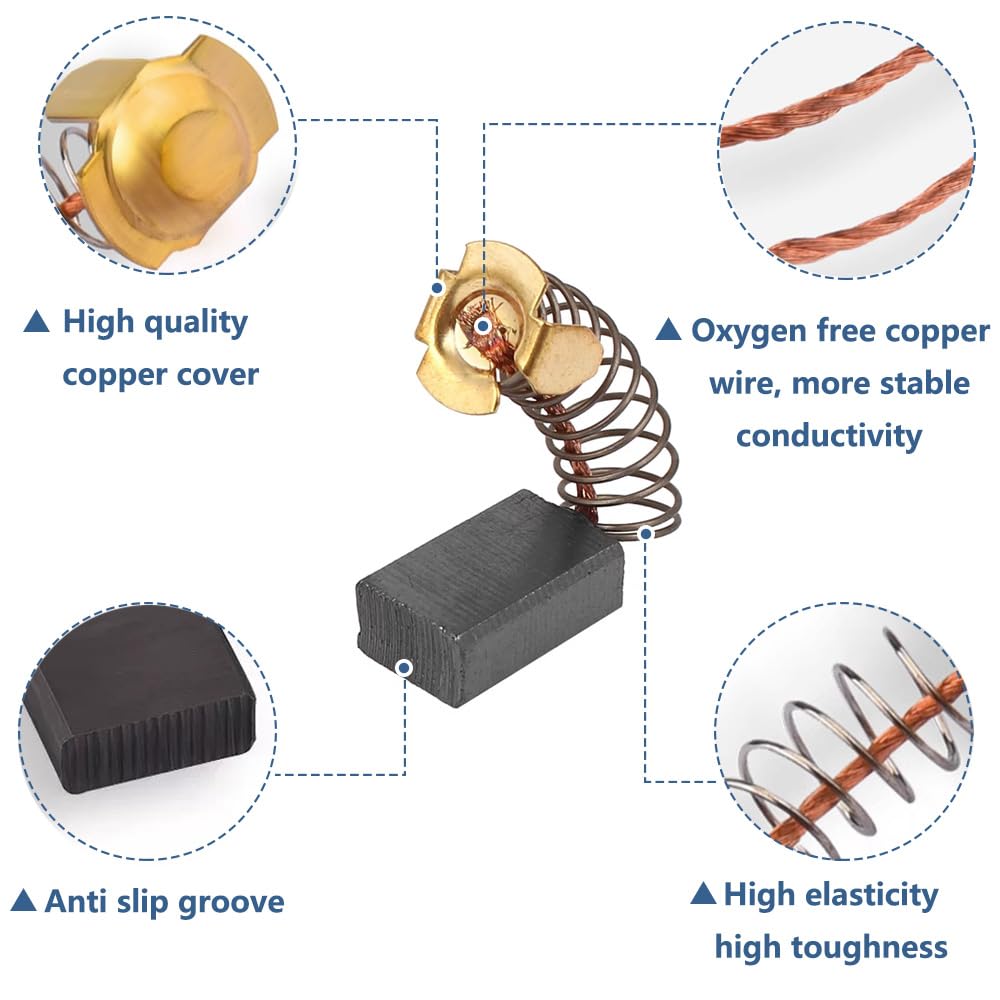 40pcs 10 Sizes Electric Motor Carbon Brushes Power Tool Replacement Part