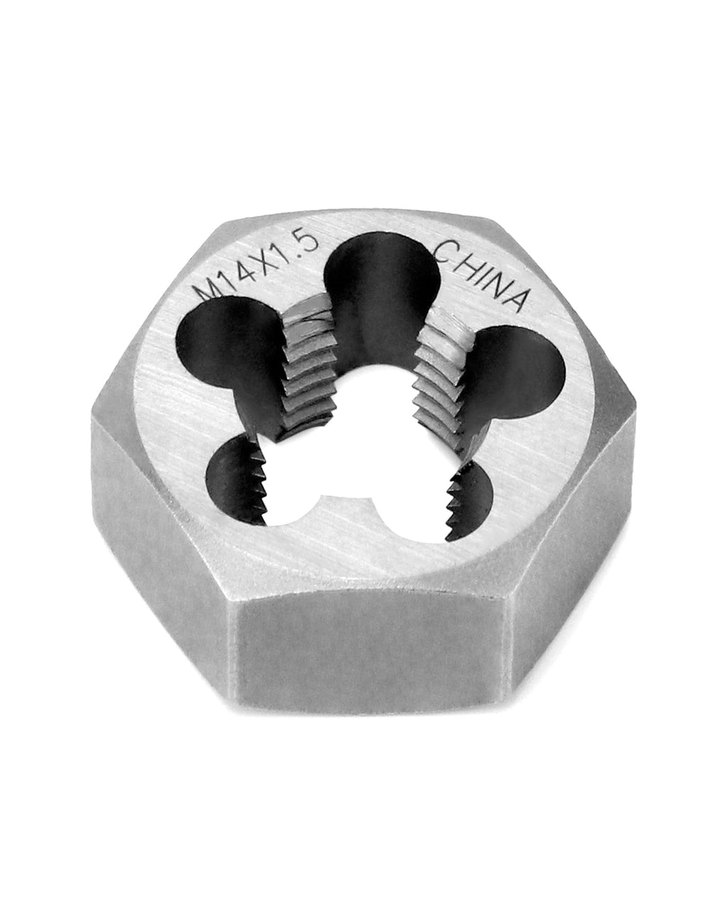 QWORK Metric Hex Die Rethreading Die, M14 X 1.5mm Carbon Steel Machine Thread Die, for Mold Machining, Steel, Cast Iron, Copper