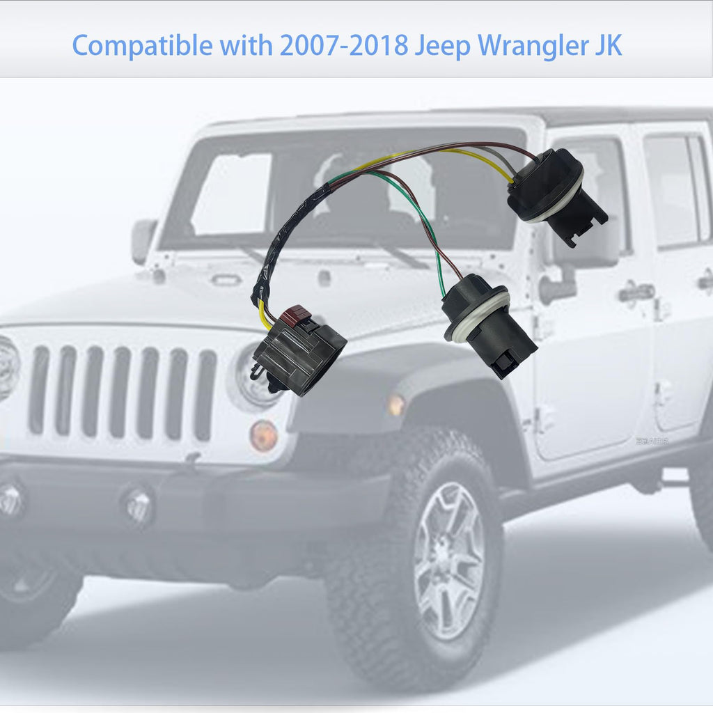 68004166AC Tail Light Socket Wiring Harness Fit for Jeep Wrangler JK 2007-2018, Left or Right Tail Light Wiring (2pcs)