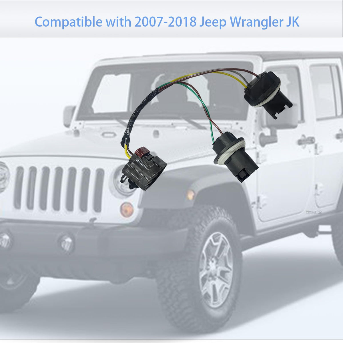 68004166AC Tail Light Socket Wiring Harness Fit for Jeep Wrangler JK 2007-2018, Left or Right Tail Light Wiring (2pcs)