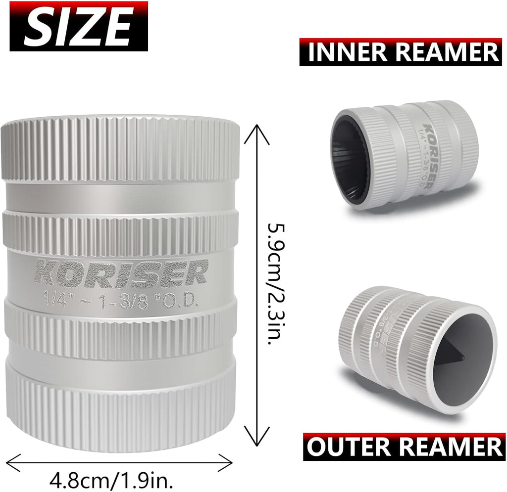 1/4" to 1-3/8" Inner/Outer Reaming Tool,Replace for 29983 Model 223S Reamer, Ream/Deburr/Bevel Aluminum, PVC,Copper, Stainless Steel Tubing and Pipe reamers